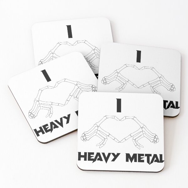 Item preview, I Love Heavy Metal Skeleton Hands Heart  designed and sold by StickWithMusic.