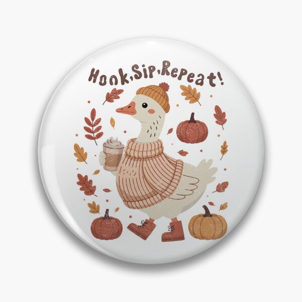 Item preview, Kawaii Cozy Goose Fall Sticker | Honk Sip Repeat Cute Autumn Animal Design | Pumpkin Latte Sticker | Hand Drawn Goose Art designed and sold by mbarts85.