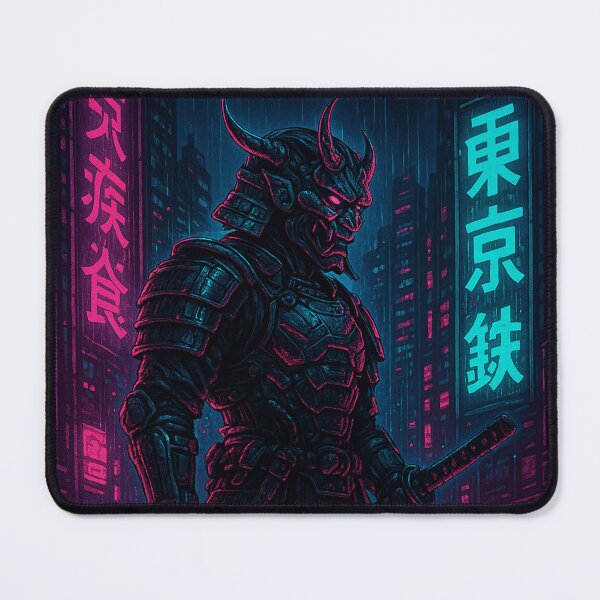 Item preview, Neon Ronin – Futuristic Cyberpunk Samurai in Tokyo Rain designed and sold by Domci.