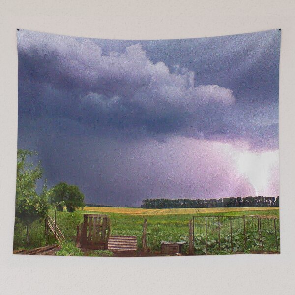 Item preview, Epic Thunderstorm Over Ukrainian Countryside – Dramatic Sky and Lightning Strike designed and sold by NatureChampion.