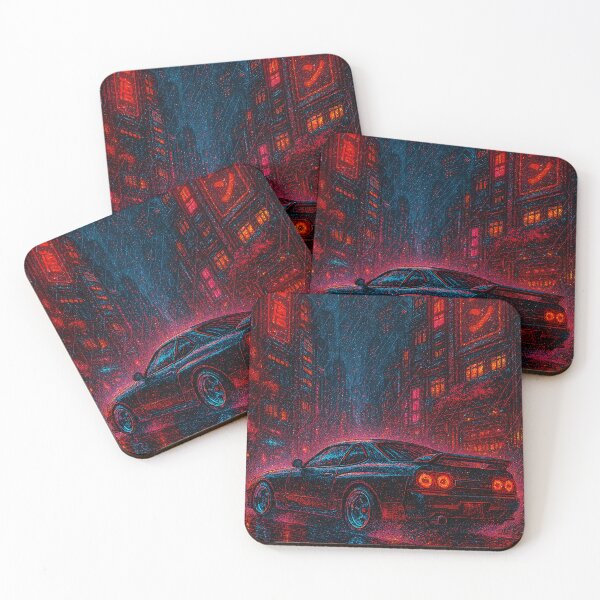 Item preview, Tokyo Drift 2088 – Neon Cyberpunk Street Racer in the Rain designed and sold by Domci.