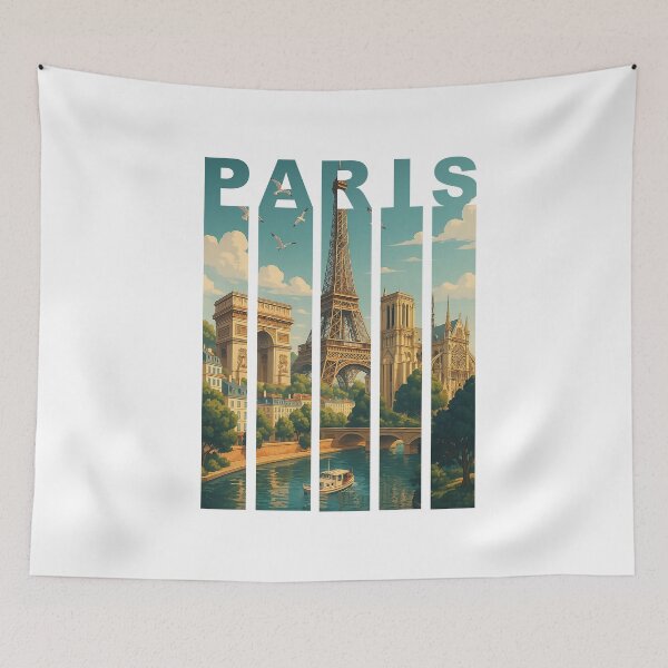 Item preview, Greetings from PARIS FRANCE - Modern Colorful City View designed and sold by Earth Celebration Designs.