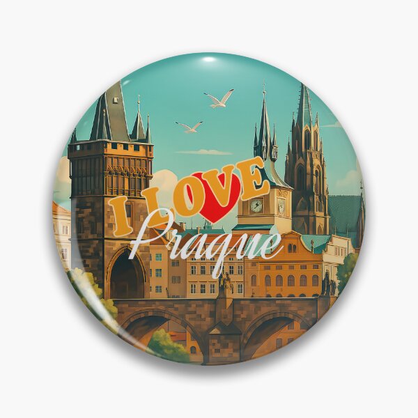 Item preview, Greetings from PRAQUE Czech Republic - Modern Colorful City View designed and sold by Earth Celebration Designs.