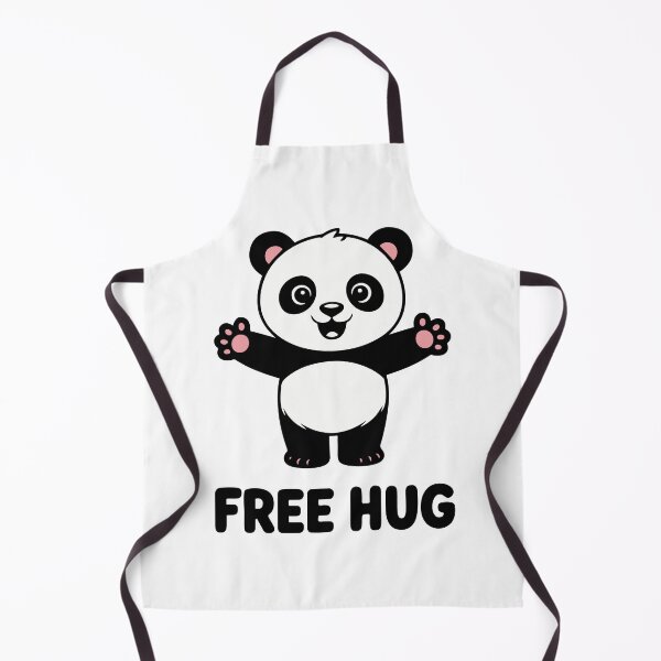 Item preview, Free Hug Panda Vector Cute Black and White Cartoon Bear with Outstretched Arms and Smiling Face designed and sold by AtonuHaque.