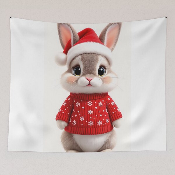Item preview, Festive Rabbit in Christmas Outfit Holiday Bunny Character designed and sold by acceleratorhams.