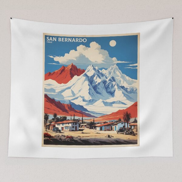 Item preview, San Bernardo Chile Retro Vintage Poster Tourism  designed and sold by TravelersGems.