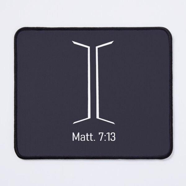 Item preview, Matthew 7 13 - enter by the narrow gate - bible verse | christian minimal art - white design designed and sold by ZechJohnRB.