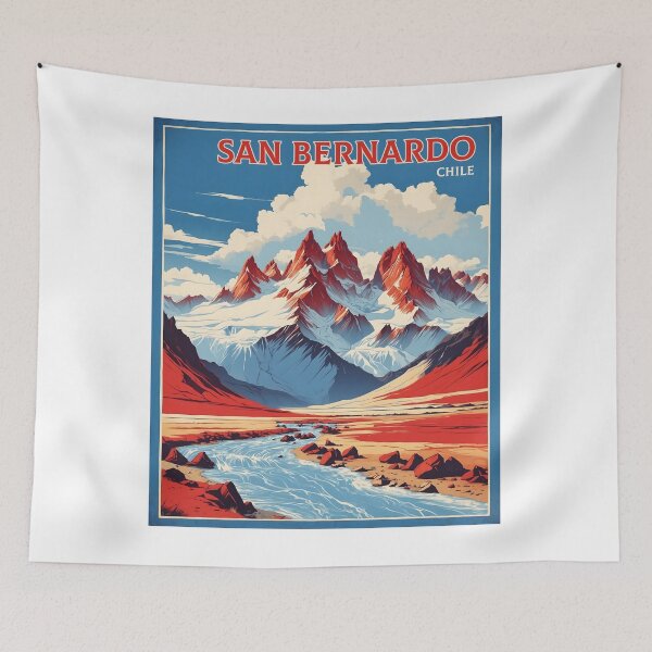 Item preview, San Bernardo Chile Retro Vintage Poster Tourism 2 designed and sold by TravelersGems.