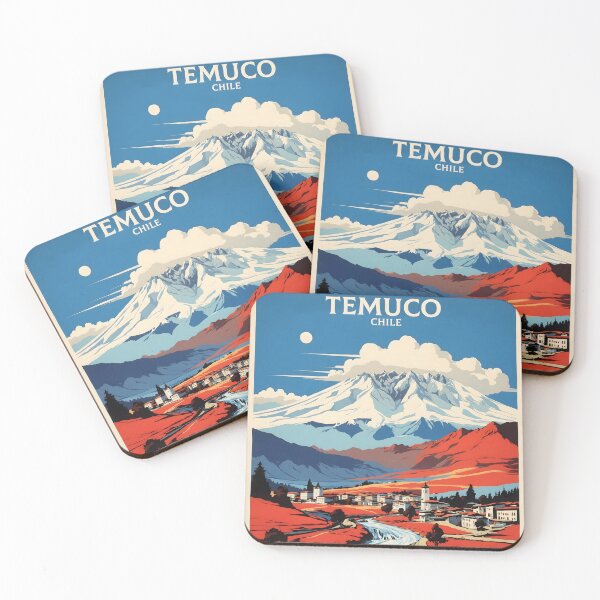 Aperçu de l'œuvre Affiche touristique rétro vintage de Temuco, Chili créée et vendue par TravelersGems.