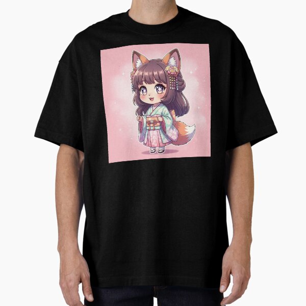 Aperçu de l'œuvre Jolie fille renarde Chibi avec un kimono traditionnel créée et vendue par GerwantSHOP.