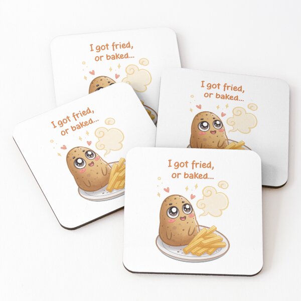 Item preview, I Got Fried or Baked - Funny Food Pun Cartoon Design designed and sold by MagicalThreads.