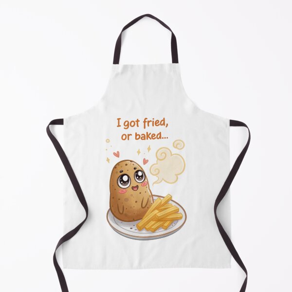 Item preview, I Got Fried or Baked - Funny Food Pun Cartoon Design designed and sold by MagicalThreads.