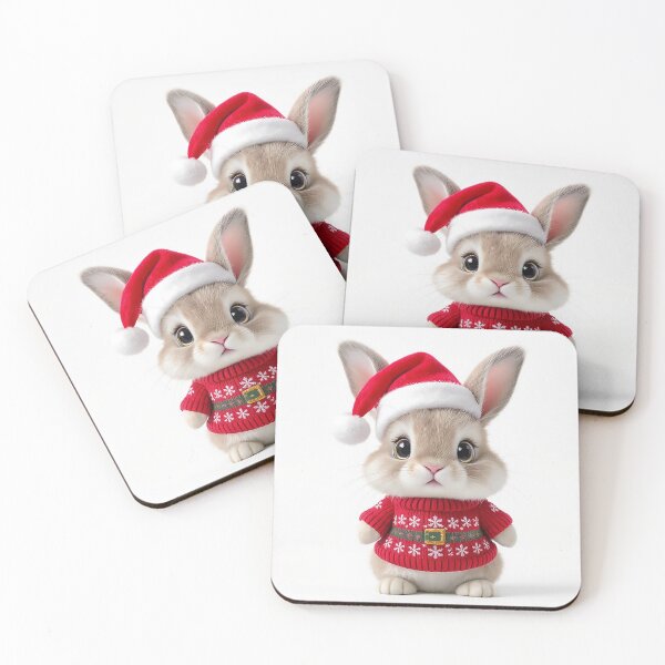 Item preview, Adorable Bunny Rabbit in Santa Clothes Christmas Animal Illustration designed and sold by acceleratorhams.