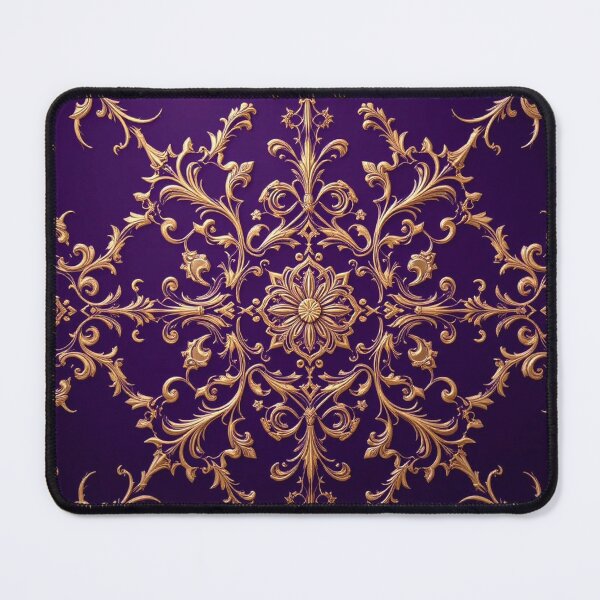 Item preview, Ornate Golden Floral Pattern on Rich Purple Background designed and sold by semenol.