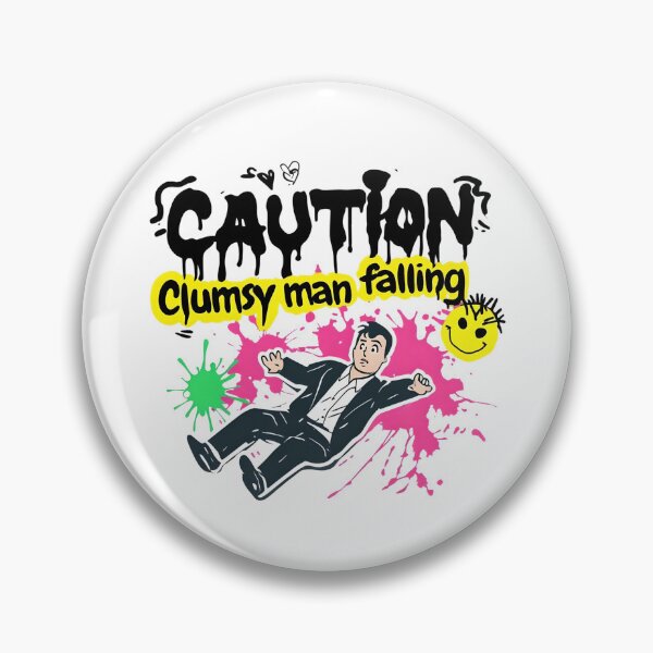 Item preview, Caution: Clumsy Man Falling – Funny Graffiti-Inspired Design designed and sold by WHDProduction45.
