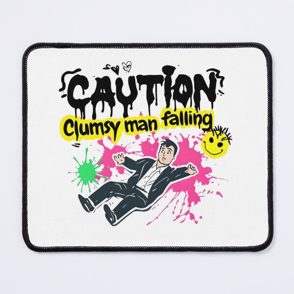 Item preview, Caution: Clumsy Man Falling – Funny Graffiti-Inspired Design designed and sold by WHDProduction45.