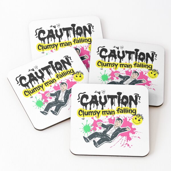 Item preview, Caution: Clumsy Man Falling – Funny Graffiti-Inspired Design designed and sold by WHDProduction45.