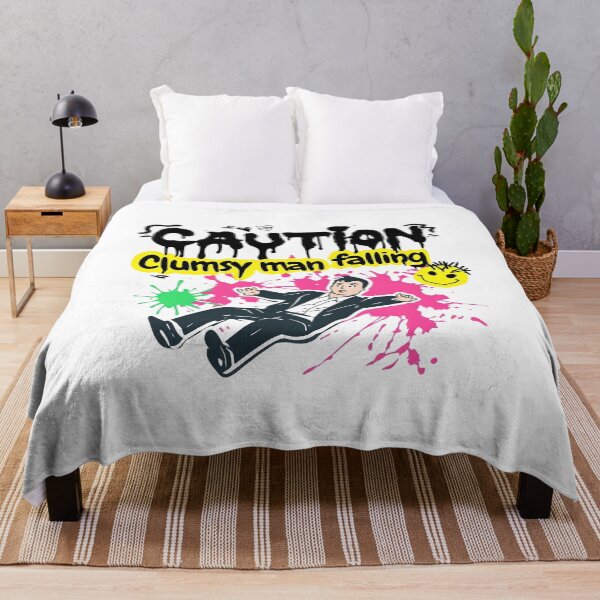 Item preview, Caution: Clumsy Man Falling – Funny Graffiti-Inspired Design designed and sold by WHDProduction45.