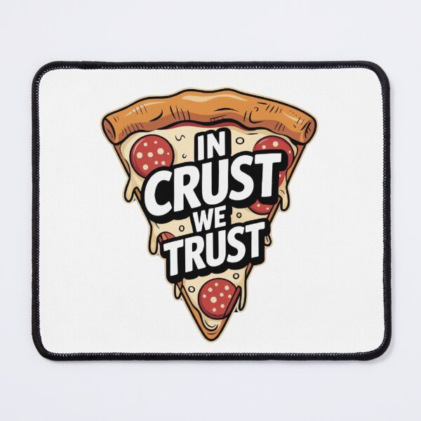 Item preview, In Crust We Trust – Retro Pizza Slice Typography Illustration designed and sold by ARTReMi.