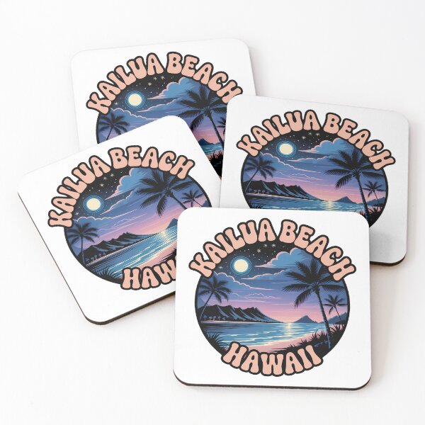 Item preview, Kailua Beach Hawaii Night Circle Sticker designed and sold by Horizon Tales.