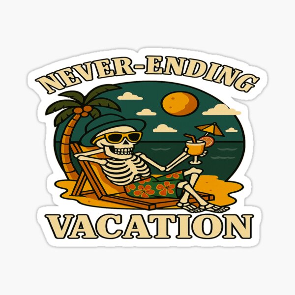 Item preview, Nie endender Urlaub – Retro Skelett Design designed and sold by Gentelman@rtStudio.