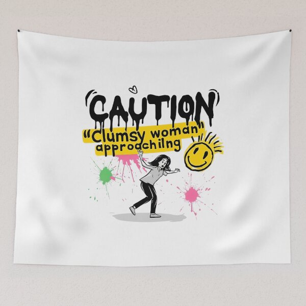 Item preview, Caution: Clumsy Woman Falling – Funny Graffiti-Inspired Design designed and sold by WHDProduction45.