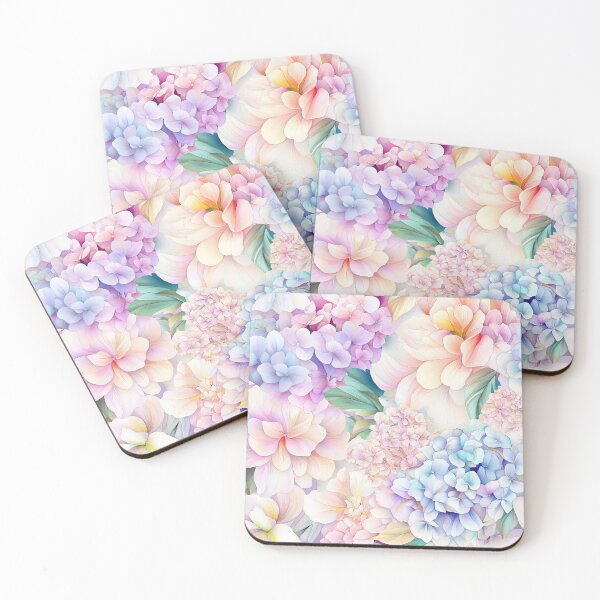 Item preview, Pretty Gossamer Pastel Hydrangea Flowers designed and sold by WatercolorLane.