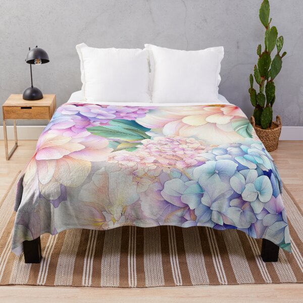 Item preview, Pretty Gossamer Pastel Hydrangea Flowers designed and sold by WatercolorLane.