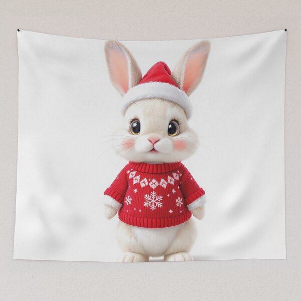 Item preview, Bunny Rabbit in Santa Clothes Christmas Animal Illustration designed and sold by acceleratorhams.