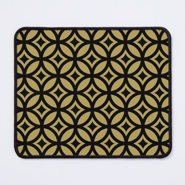 Item preview, Black Circles On Aztec Gold Geometric Pattern designed and sold by DigiArtBay.