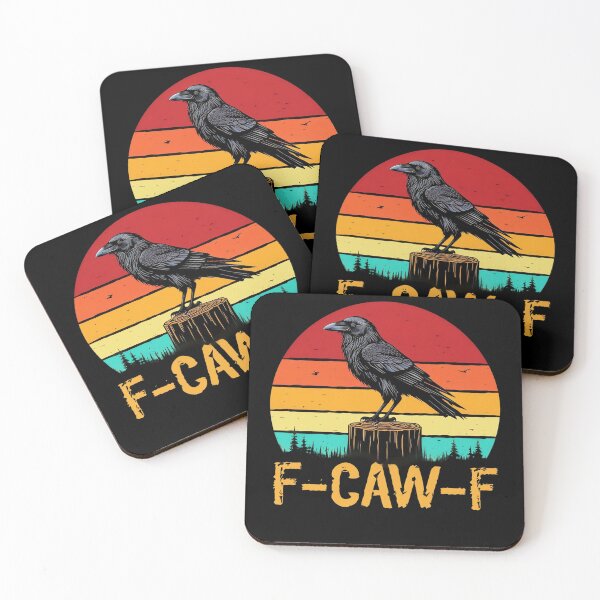 Item preview, black crow, f-caw-f funny black bird designed and sold by studiopekepeke.