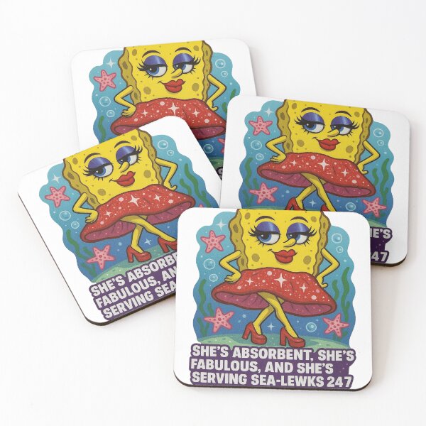 Item preview, SpongeBabe Drag Sticker – Serving Sea-Lewks & Starfish Sass designed and sold by brandonwolfhill.