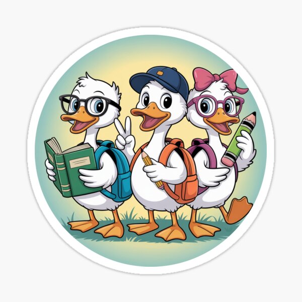 Item preview, Back to School Goose Trio designed and sold by theartfulaspie.