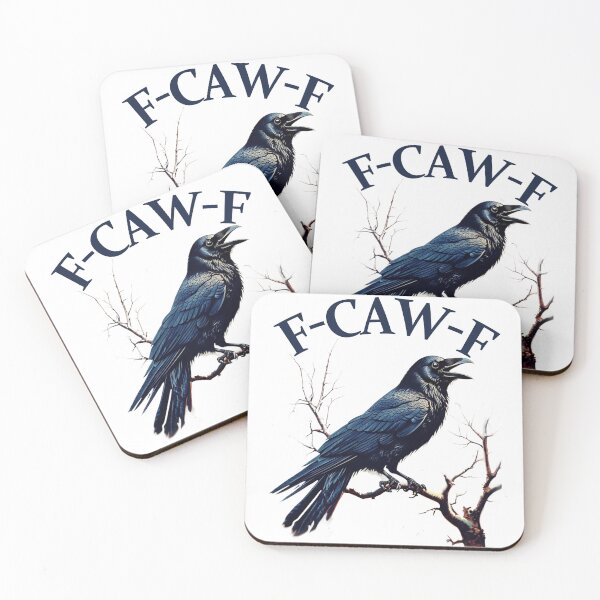 Item preview, black crow, f-caw-f funny black bird designed and sold by studiopekepeke.