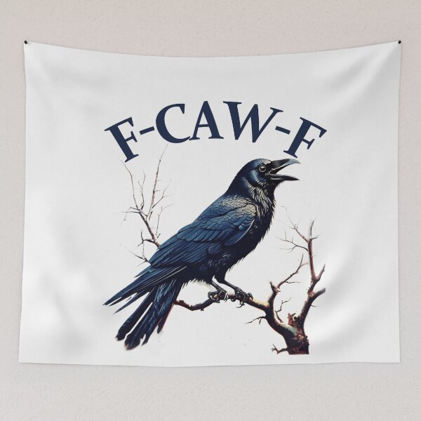 Item preview, black crow, f-caw-f funny black bird designed and sold by studiopekepeke.