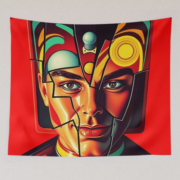 Item preview, Abstract Geometric Portrait - Modern Cubist Face Art Composition  designed and sold by AbdS07.