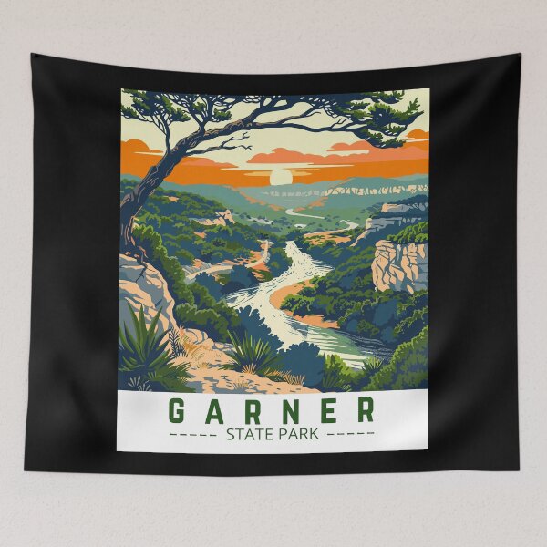 Item preview, Garner State Park in Texas, USA Vintage Art Travel Landscape designed and sold by MaateoDesign.