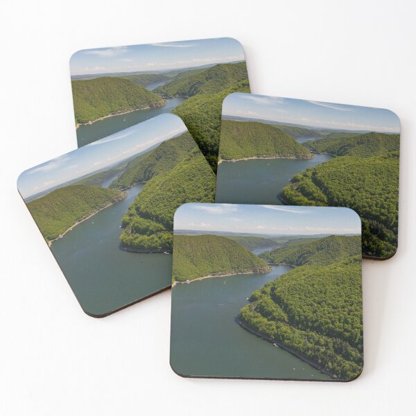 Item preview, Aerial view of Tarnita Lake surrounded by forested hills designed and sold by PR7 photography.