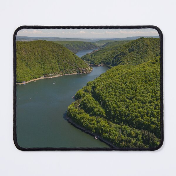 Item preview, Aerial view of Tarnita Lake surrounded by forested hills designed and sold by PR7 photography.