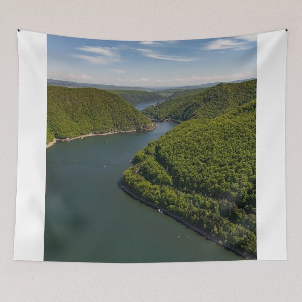 Item preview, Aerial view of Tarnita Lake surrounded by forested hills designed and sold by PR7 photography.