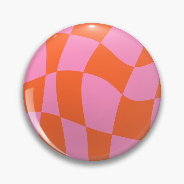 Item preview, Vivid Modern Liquid Checkered Pattern in Pink and Orange designed and sold by Deutschic.