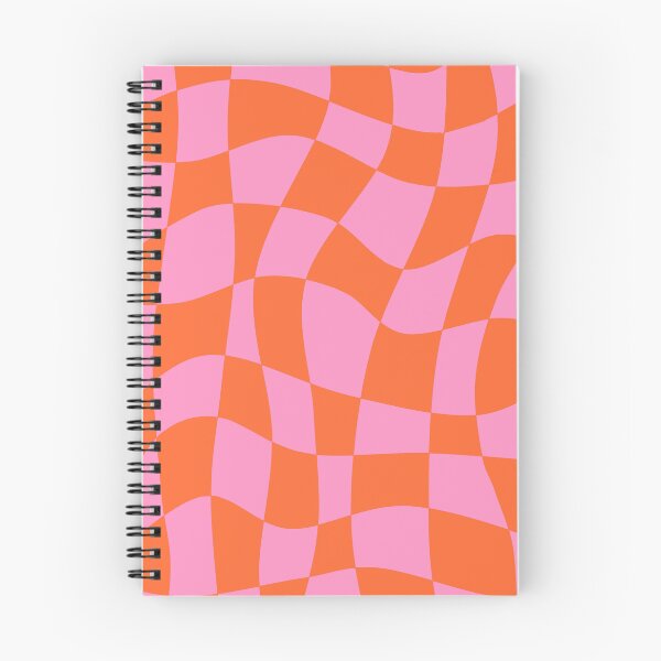 Item preview, Vivid Modern Liquid Checkered Pattern in Pink and Orange designed and sold by Deutschic.