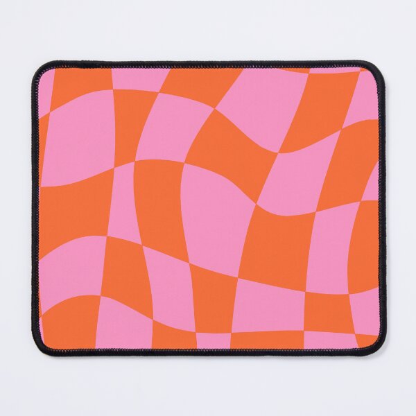 Item preview, Vivid Modern Liquid Checkered Pattern in Pink and Orange designed and sold by Deutschic.