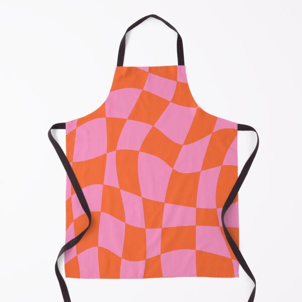 Item preview, Vivid Modern Liquid Checkered Pattern in Pink and Orange designed and sold by Deutschic.