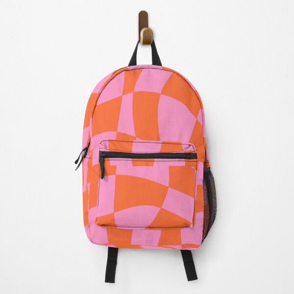 Item preview, Vivid Modern Liquid Checkered Pattern in Pink and Orange designed and sold by Deutschic.