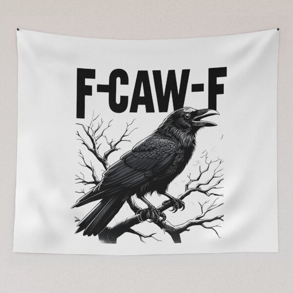 Item preview,  black crow, f-caw-f funny black bird designed and sold by studiopekepeke.