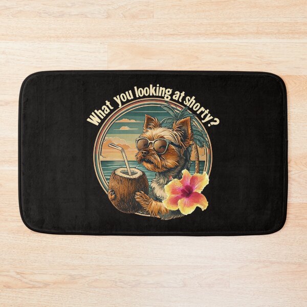 Item preview, Cool Yorkie Dog with Coconut – "What You Looking At Shorty?" Funny Tropical Design designed and sold by WHDProduction45.