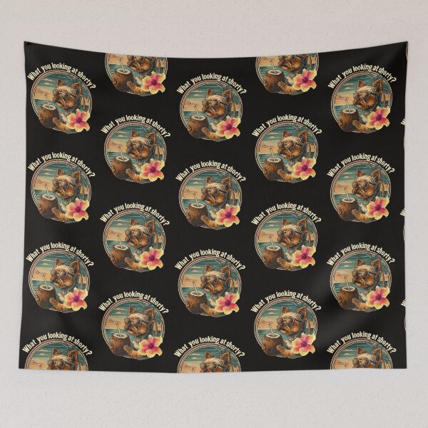 Item preview, Cool Yorkie Dog with Coconut – "What You Looking At Shorty?" Funny Tropical Design designed and sold by WHDProduction45.