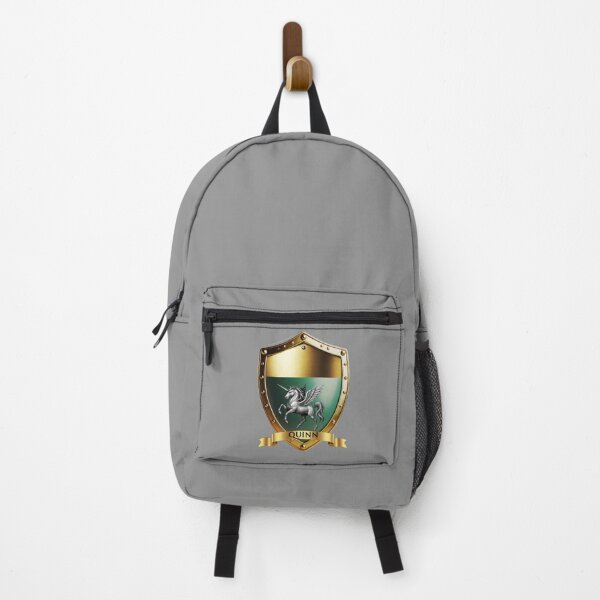 Item preview, Quinn Coat of Arms – Green and Gold with Silver Pegasus and Name Banner designed and sold by Highlandkings.