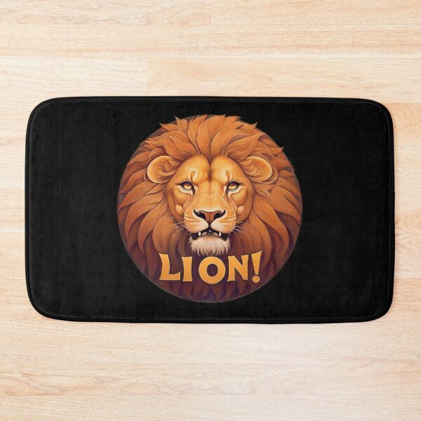 Item preview, Image 1/6 of a fantasy lion with the large phrase "LION!" in the center inside a circle. designed and sold by Giulivo Store Graphic.